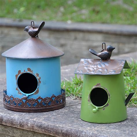 decorative metal bird houses|vintage metal bird houses.